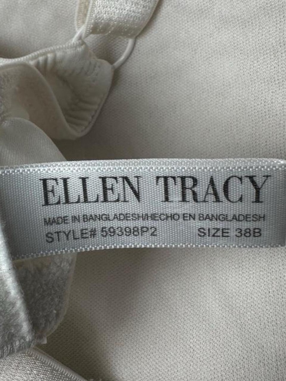 Ellen Tracy Smooth Wireless Tan & White Neutral Bras Lace Trim - 38B Pack of 2 - Picture 4 of 4